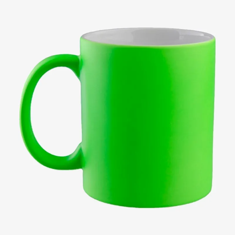 Taza 11 Oz fluorescente de color Verde para sublimar