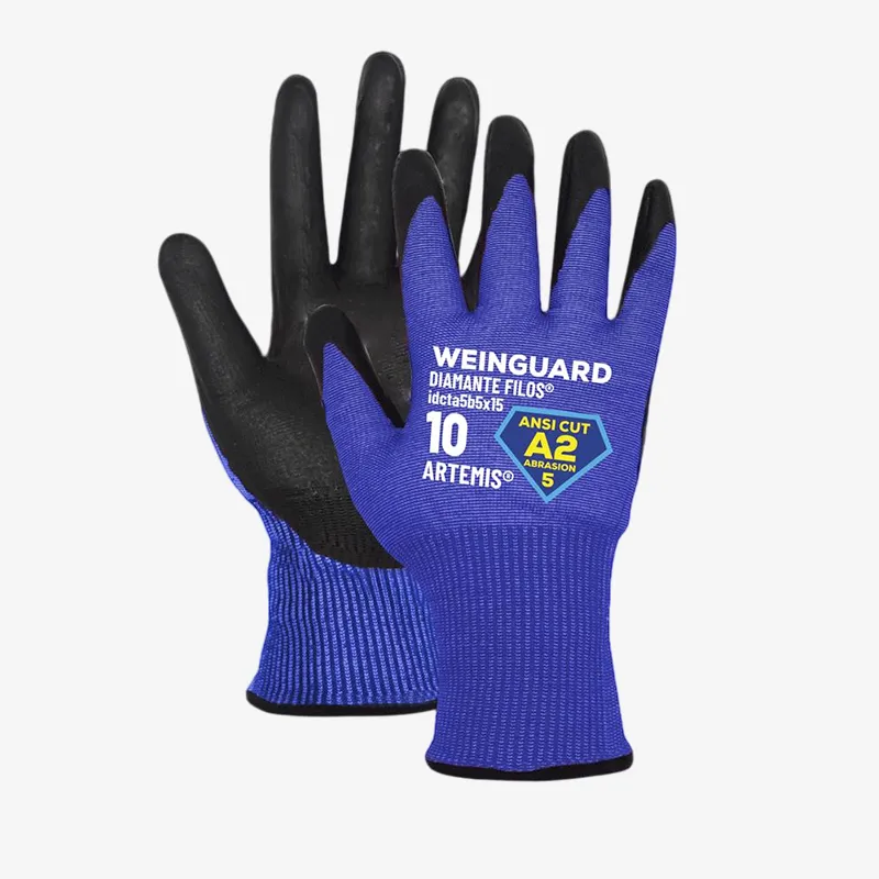Guantes de Trabajo azul recubierto de Nitrilo, corte A2 Talla 8