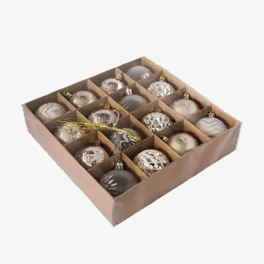 Set de 16 bolas navideñas de 6cm