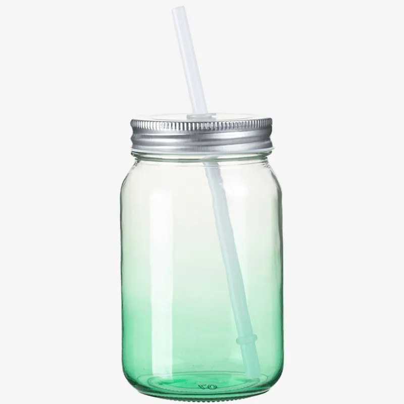Vaso  sin asa para sublimación con degradado verde (de 15 Oz)