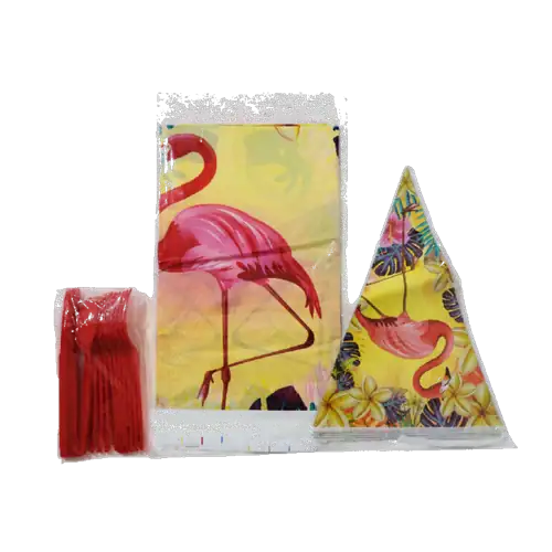 Set de artículos para fiesta (temática flamenco rosa)