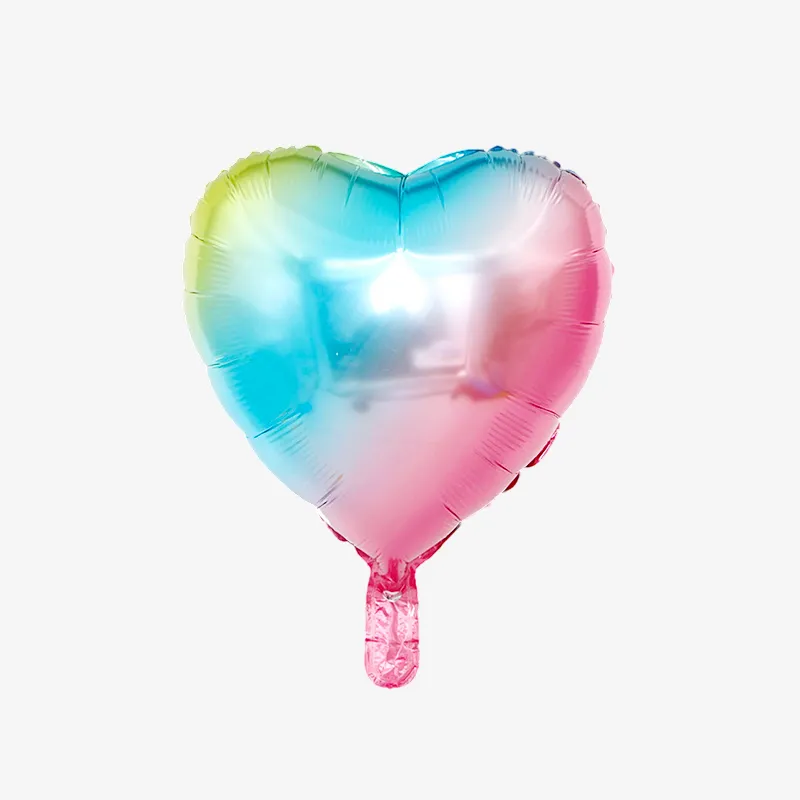 Globo con forma de corazón arcoíris 