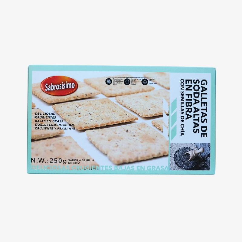 Galletas de soda de grano negro de semilla de chía