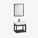 Set 1 de Baño con Espejo cuadrado y lavamanos 40*43*35CM