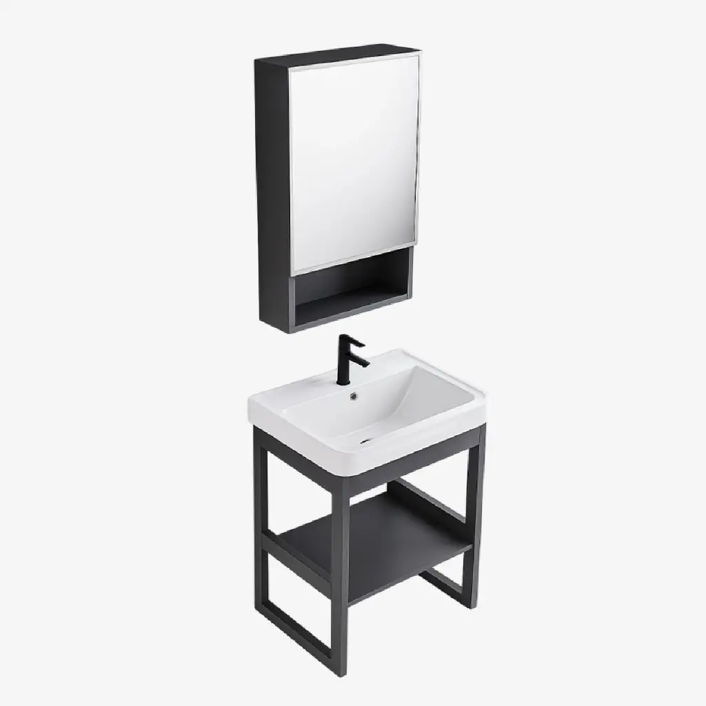 Set 12 de Baño con Espejo con puerta estilo gabinete lavamos 37*50*30CM