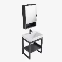 Set 12 de Baño con Espejo con puerta estilo gabinete lavamos 37*50*30CM