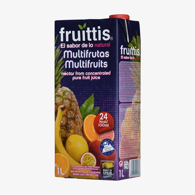 Caja de jugo marca Fruittis sabor Multifrutos, 1 Litro