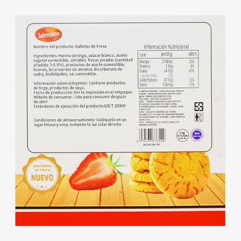 Galleta mantequilla sabor fresa