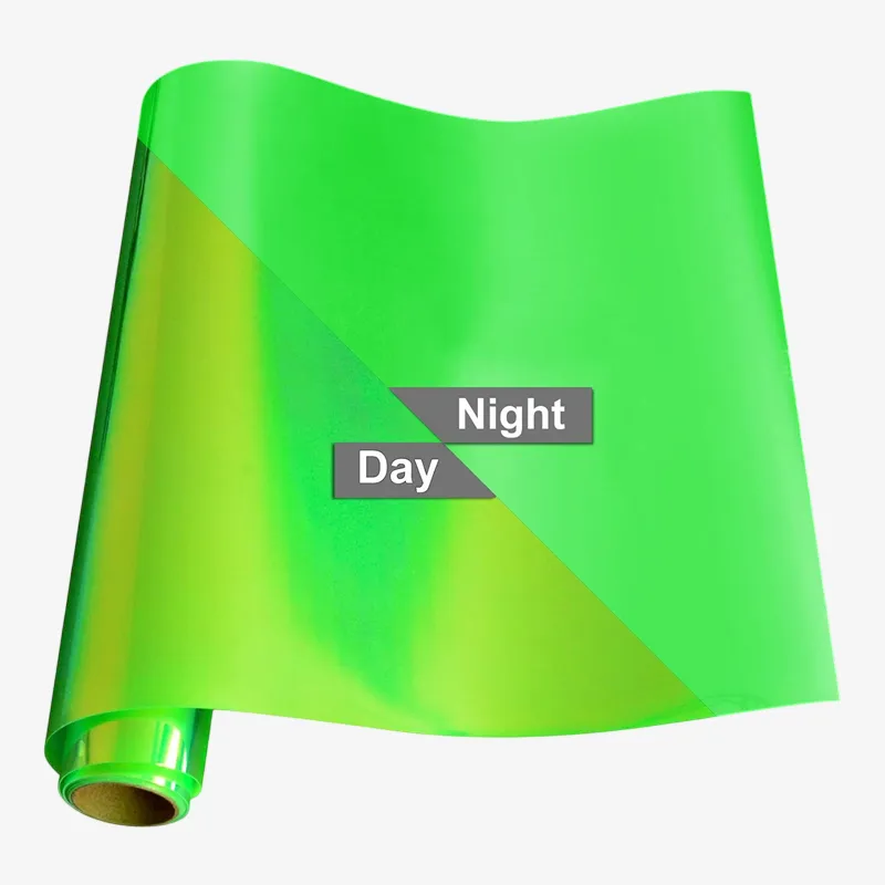 Vinilo de corte textil efecto luminoso de transferencia de calor verde 0,50m*25m