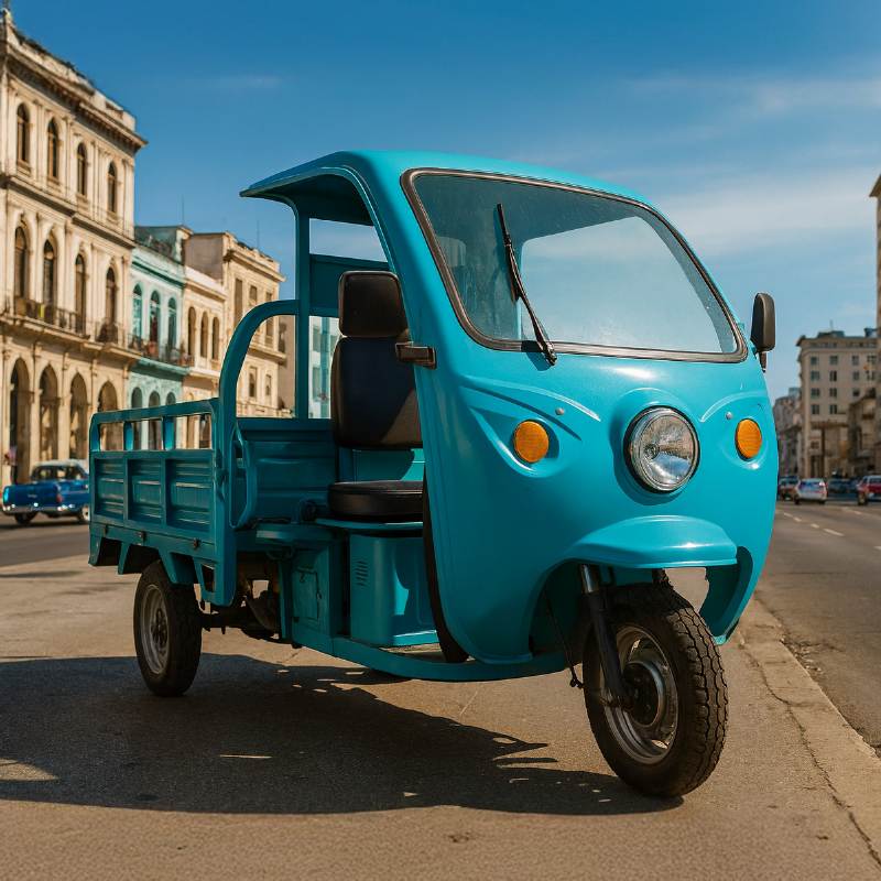 Triciclo Eléctrico de carga con cabina