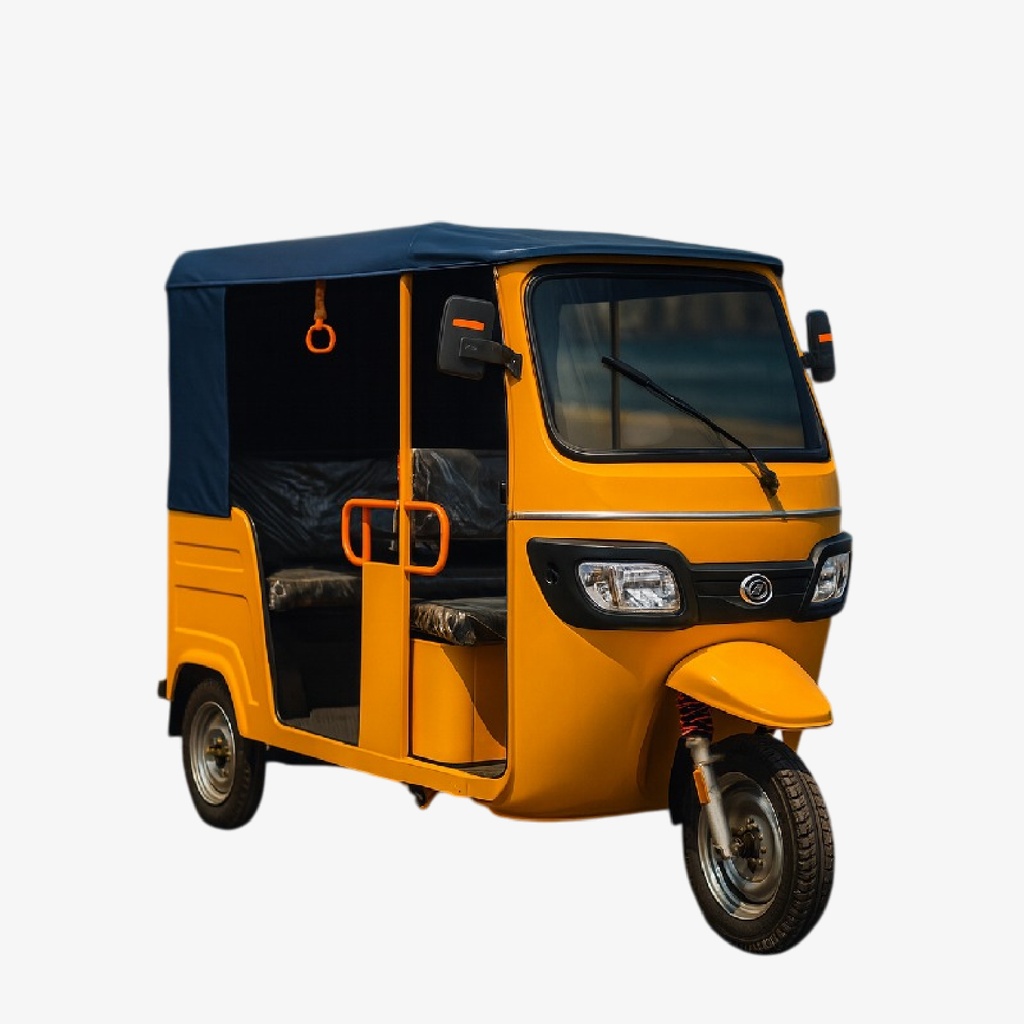 Triciclo de pasajeros tipo taxi con extensor de rango