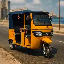 Triciclo de pasajeros tipo taxi con extensor de rango