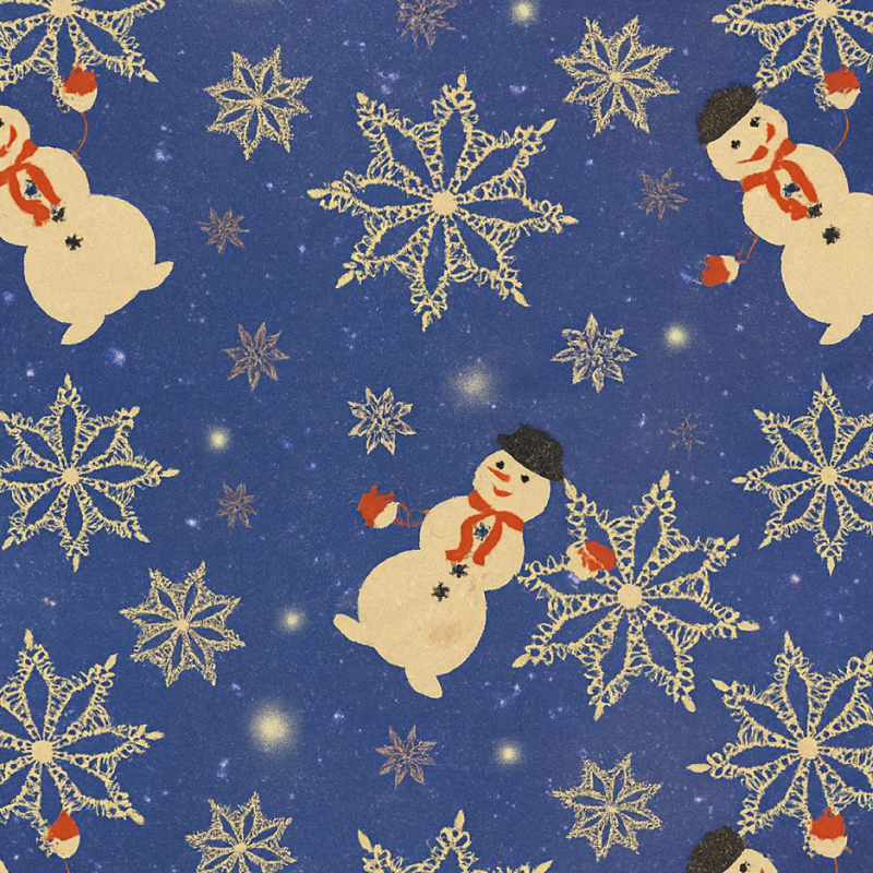 Papel de regalo para celebraciones (tápiz de muñecos de nieve) (PZ041)