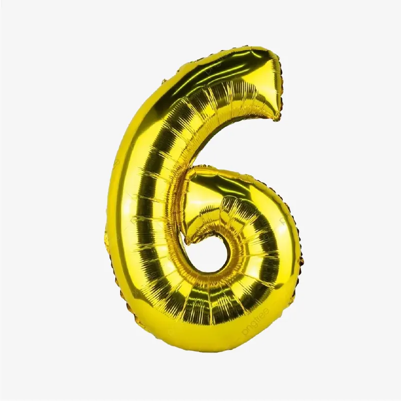 Globos con forma de números (del 0 al 9) dorados o plateados