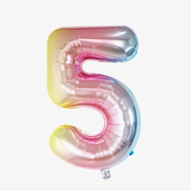 Globos de cumpleaños en forma de números (Multicolor)