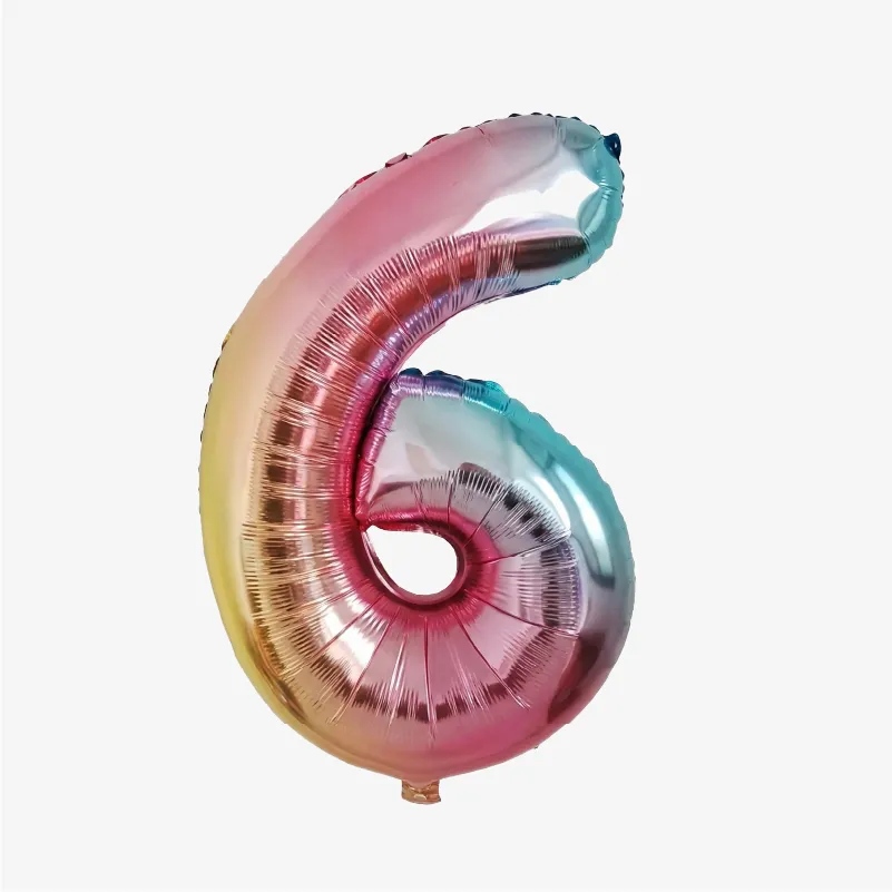 Globos de cumpleaños en forma de números (Multicolor)