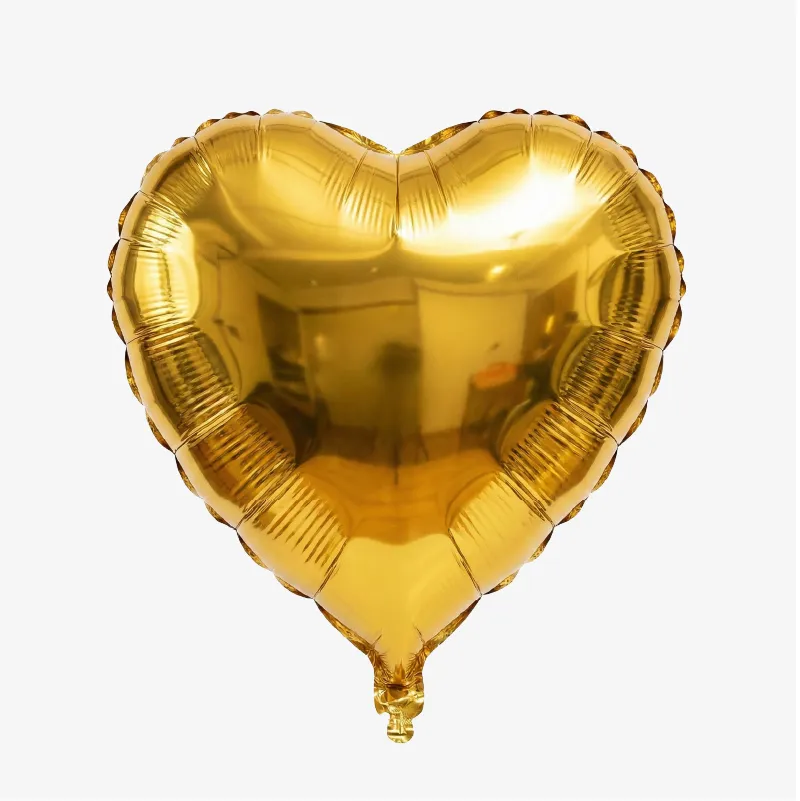 Globo con forma de corazón de varios colores