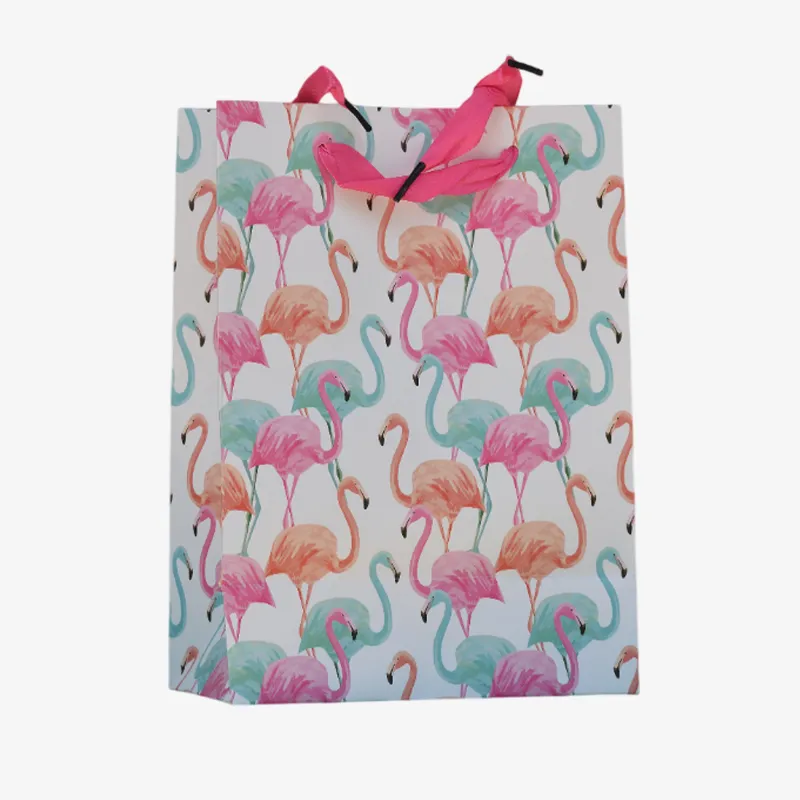 Bolsa de regalos con diseño de flamencos (mediana) ZD001B