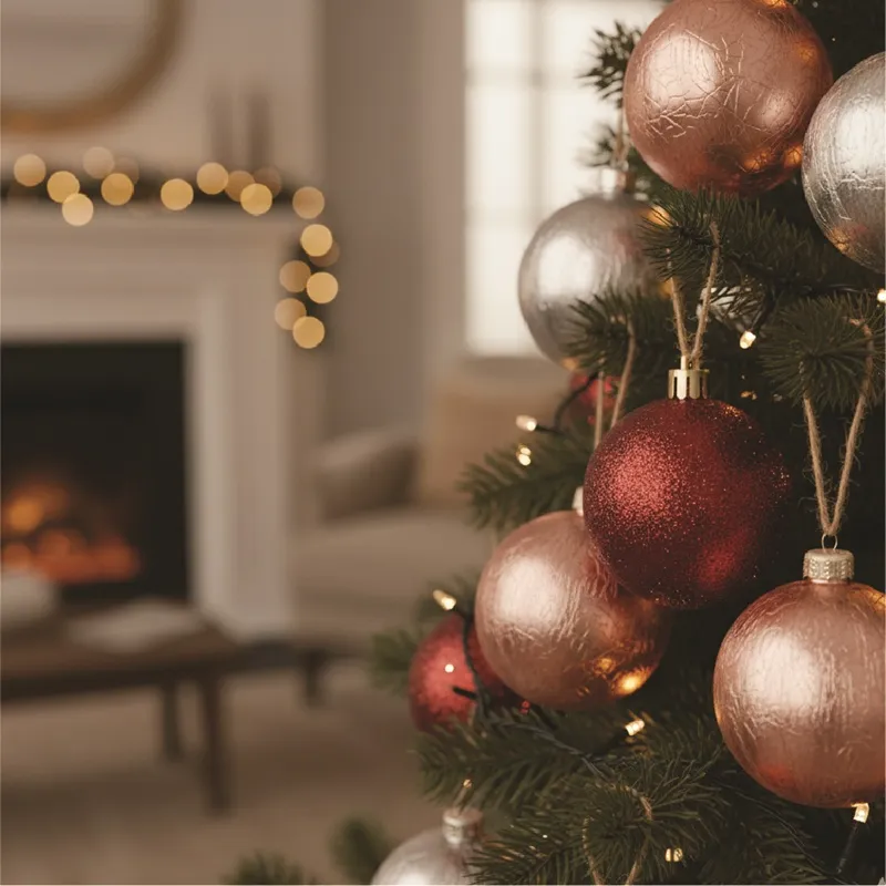 Set de 6 bolas navideñas de 8cm