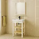 Set 14 de Baño con Espejo y mueble abierto de 2 niveles y lavamanos 78*43*35CM