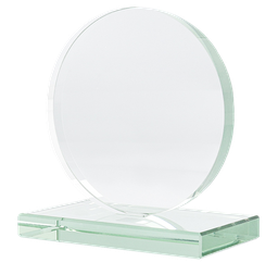 [NH13CMCR40] Cristal mediano de forma circular con soporte, para sublimar tamaño: 12*12*2cm