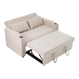 [NH10SC2P138-1] Sofá cama de 2 plazas blanco