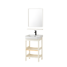 [NH12S14BEM2N] Set 14 de Baño con Espejo y mueble abierto de 2 niveles y lavamanos 78*43*35CM