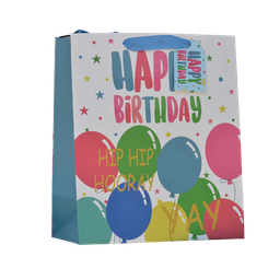 [NH09BPA250] Bolsa de regalos Infantil blanca con globos (grande)(ZD022A) 