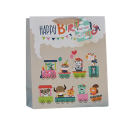 [NH09BPC250] Bolsa de regalos Infantil tren de animales (grande) ZD025A