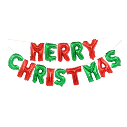 [NHO9GMC500] Globo Merry Christmas rojo y verde (Feliz navidad)
