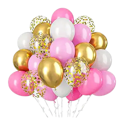 [NH09GRR500] Globos redondos rosados y dorados