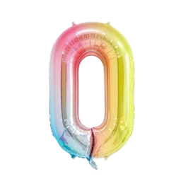 [NH09GFNB1000MCO0] Globo de cumpleaños en forma de número 0 (Multicolor)