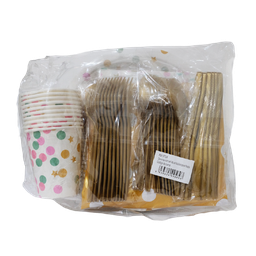 [NH09SAFG38] Set de artículos para fiesta (dorado) 10 piezas