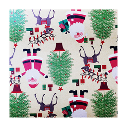 [NH09PEG800SAN] Papel de regalo celebraciones familiares (santa con árbol navidad)(PZ043)