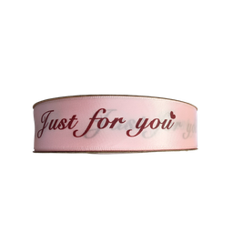 [NH09C150RS] Cinta de satén JUST FOR YOU  CF8030 (2,5 cmx 50 yardas) Rosada