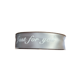 [NH09C150BL] Cinta de satén JUST FOR YOU  CF8030 (2,5 cmx 50 yardas) Blanca