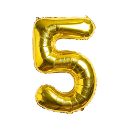 [NH09GFNA1000N5D] Globo dorado con forma de número (Número 5)