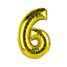 [NH09GFNA1000N6D] Globo dorado con forma de número (Número 6)