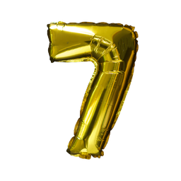 [NH09GFNA1000N7D] Globo dorado con forma de número (Número 7)