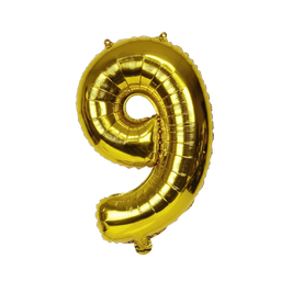 [NH09GFNA1000N9D] Globo dorado con forma de número (Número 9)