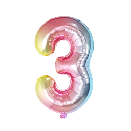 [NH09GFNB1000MCO3] Globo de cumpleaños en forma de número 3 (Multicolor)