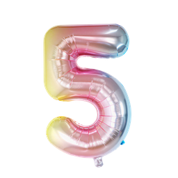 [NH09GFNB1000MCO5] Globo de cumpleaños en forma de número 5 (Multicolor)