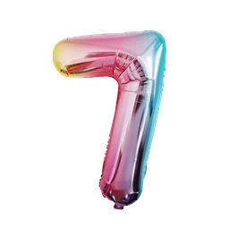 [NH09GFNB1000MCO7] Globo de cumpleaños en forma de número 7 (Multicolor)