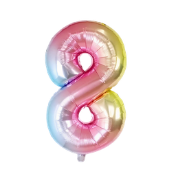 [NH09GFNB1000MCO8] Globo de cumpleaños en forma de número 8 (Multicolor)