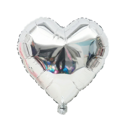 [NH09GPAC2000PL] Globo con forma de corazón Plateado
